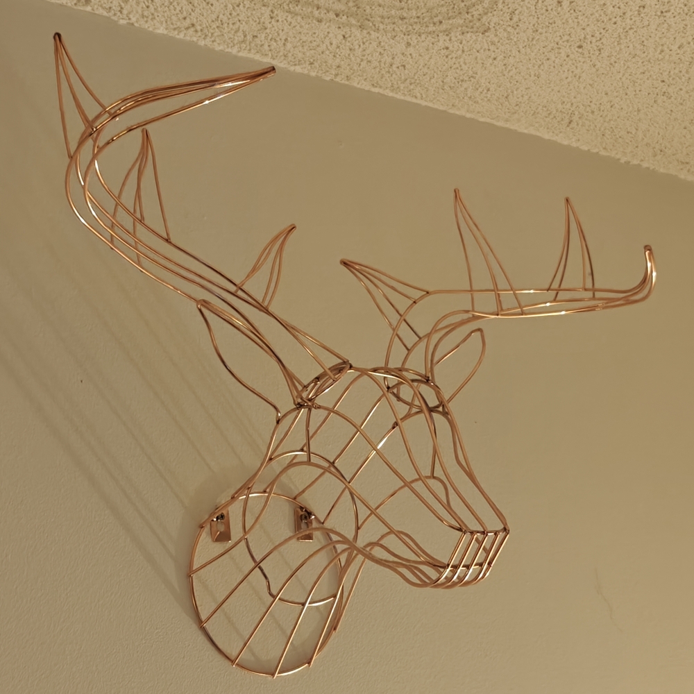 CB2 Gold Wire Deer Head Wall Art